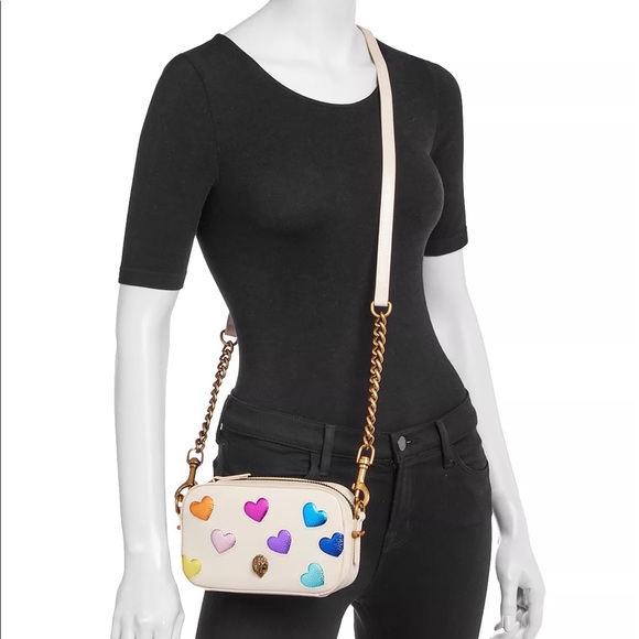 KURT GEIGER LONDON Shoreditch Small Multicolor Heart Leather Camera Bag - Picture 7 of 7